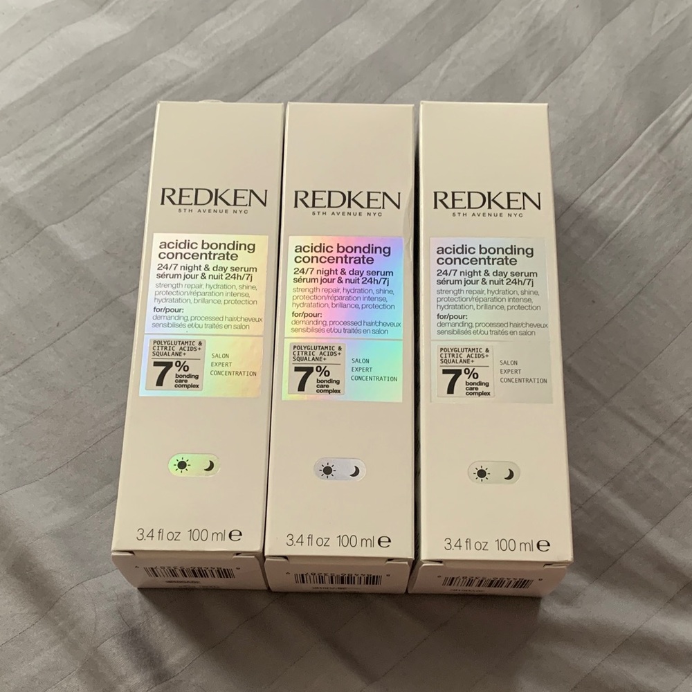 NWT Bundle of 3 Redken Acidic Bonding Concentrate 24/7 Night and Day Serum